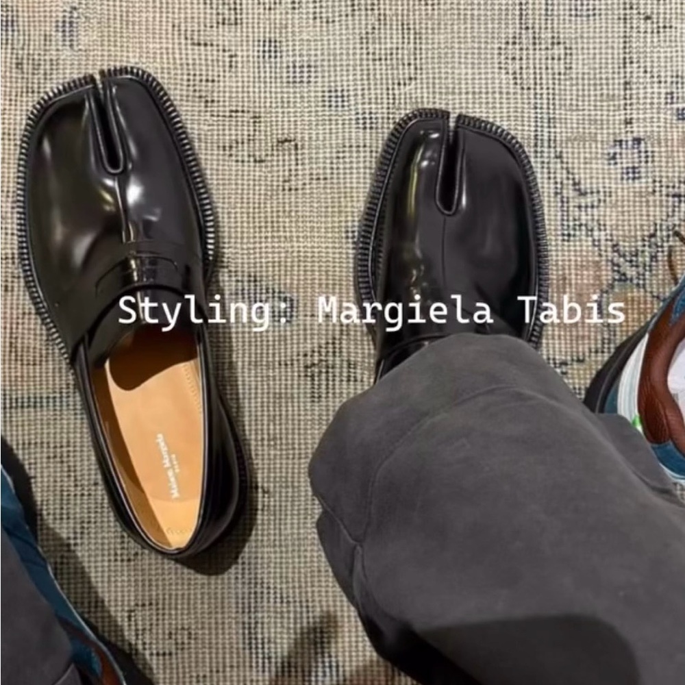 Maison Martin Margiela Tabi Black Split-Toe Penny Loafers Authentic